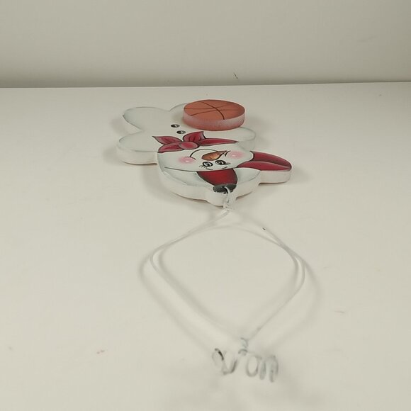 Basketball Sports Snowman Country Christmas Crafty Wooden 4" Holiday Ornament - Picture 7 of 7